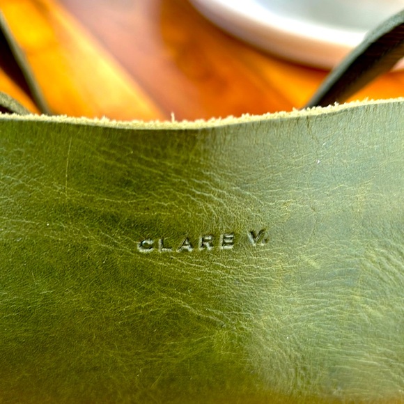 RARE Clare V bag tote leather large green - Picture 4 of 10